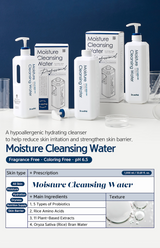 (NEW) Moisture Cleansing Water 1000mL - Barrier Supporting Multi Ferment Cleanse with Bifida Ferment Lysate · Multi Biome Complex · Centella Asiatica