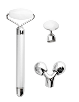 White Device Retail $190 - multi-angular, double-headed lymphatic vibrating facial massager/white jade roller - SPECIAL OFFER