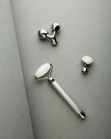White Device Retail $190 - multi-angular, double-headed lymphatic vibrating facial massager/white jade roller - SPECIAL OFFER