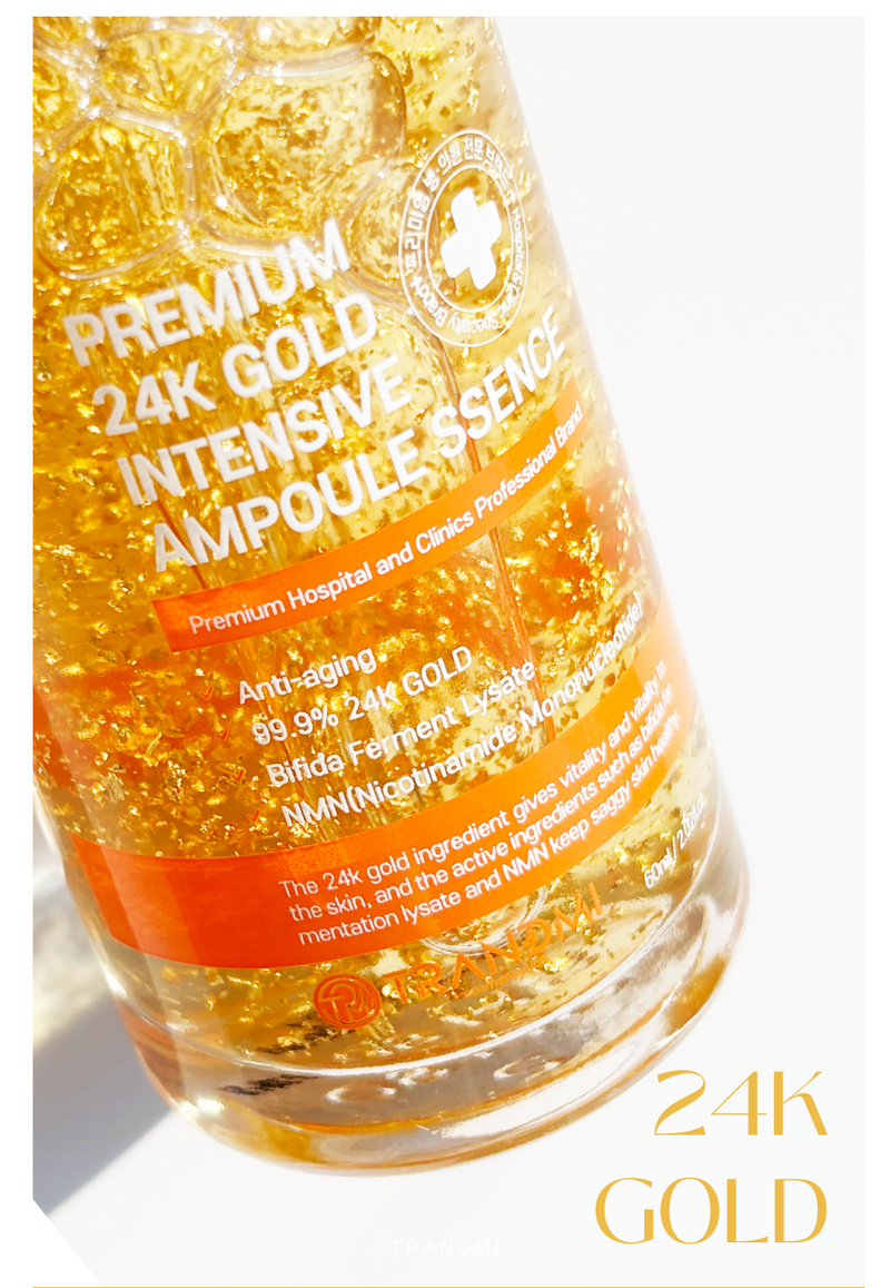 24k Gold Intensive Ampoule-ssence 60mL Retail $70 - Bifida fermented base with real 24K gold and 9 types of hyaluronic acid