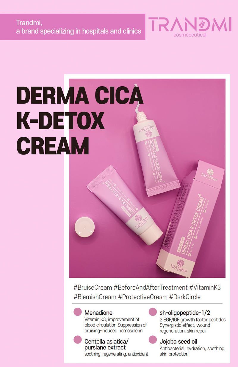 Derma Cica K-Detox Cream 20ml Retail $28 - Bruise Cream - SHIPS 9/21/23