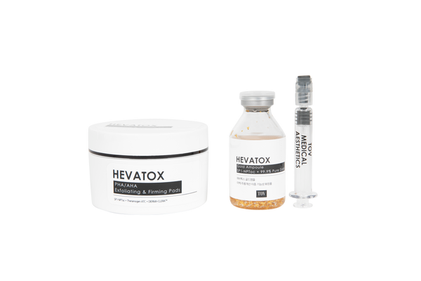 HEVATOX® Gold Ampoule (Topical Neuro-toxin) Retail $150 & PHA/AHA Exfoliating & Firming Pads Retail $140 (Topical Neuro-toxin) - SPECIAL OFFER