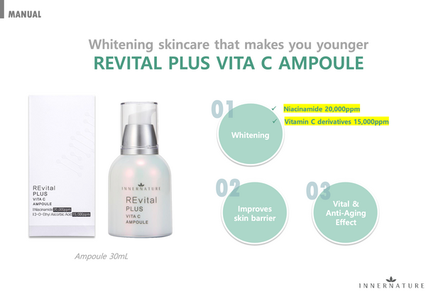 Revital Plus Vita C (Niacinamide) Ampoule Retail $50 - EXP. SALE!